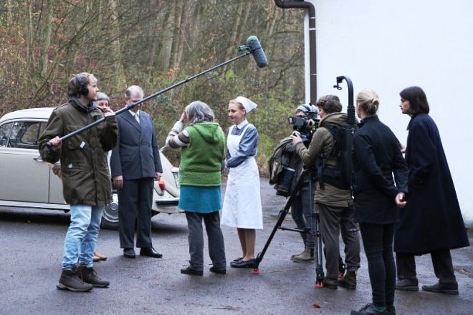 Dreharbeiten zum Film über das Kinderkurheim Johannaberg.